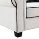 Viani Sofa | Roll Arms | Flange Trim | 5 Pillows | White Chenille 87"