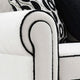 Viani Sofa | Roll Arms | Flange Trim | 5 Pillows | White Chenille 87"