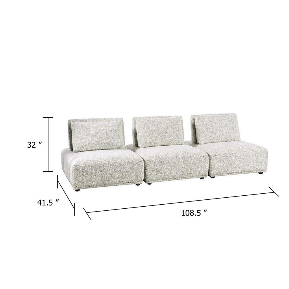 Stavan 3 Seater Modular Sofa | Light Gray Boucle | Adjustable Backs