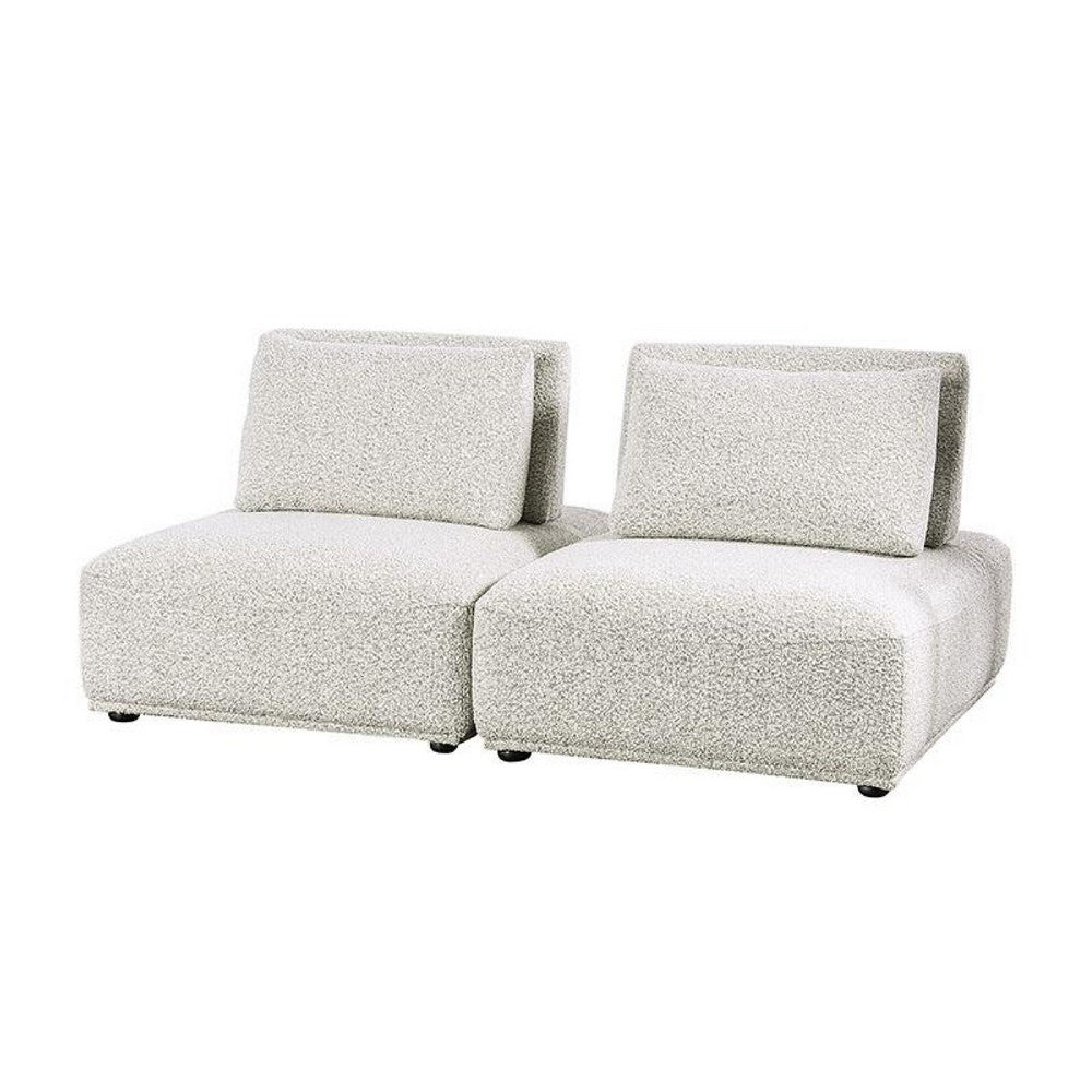 Stavan 2 Seater Modular Sofa | Light Gray Boucle | Adjustable Backs