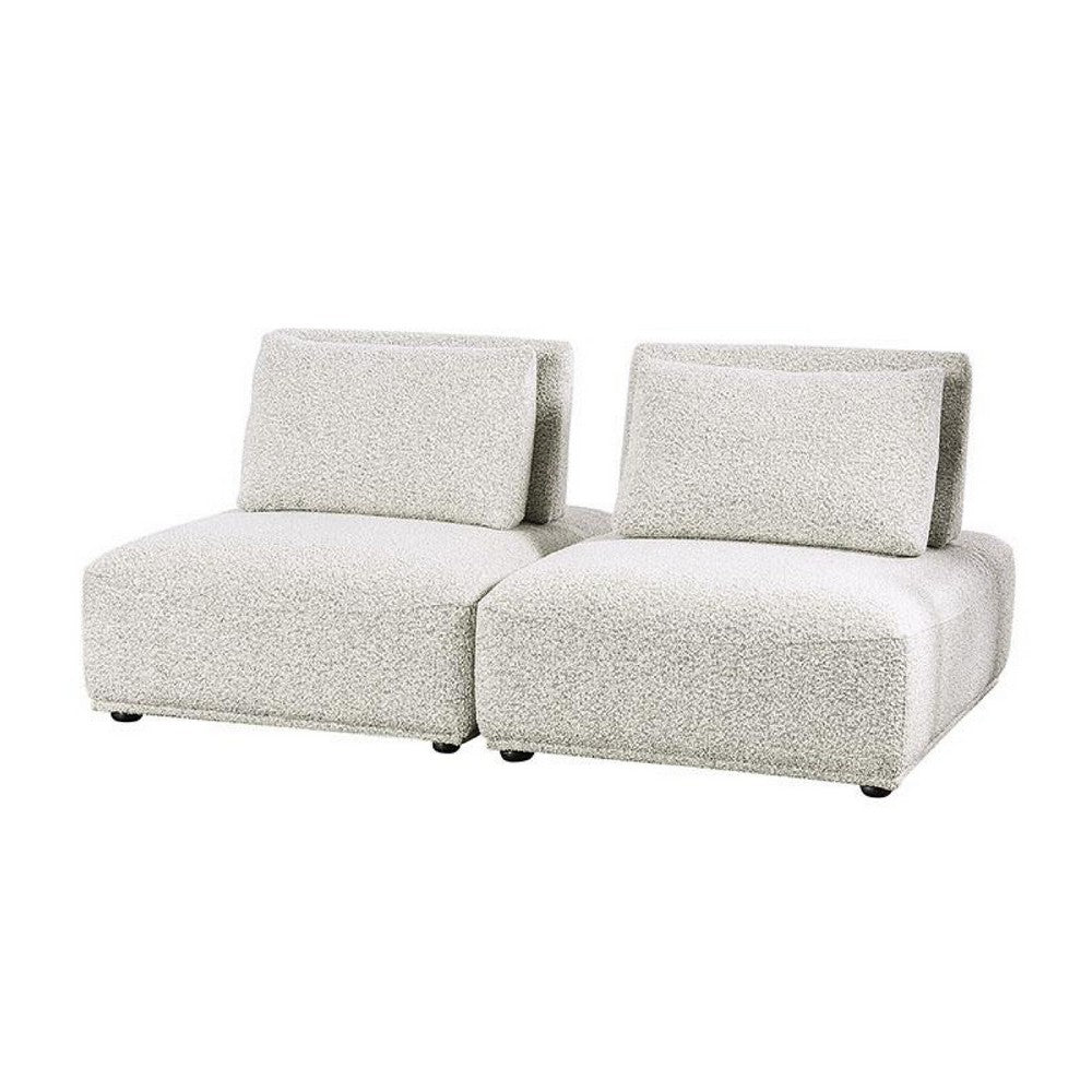 Stavan 2 Seater Modular Sofa | Light Gray Boucle | Adjustable Backs