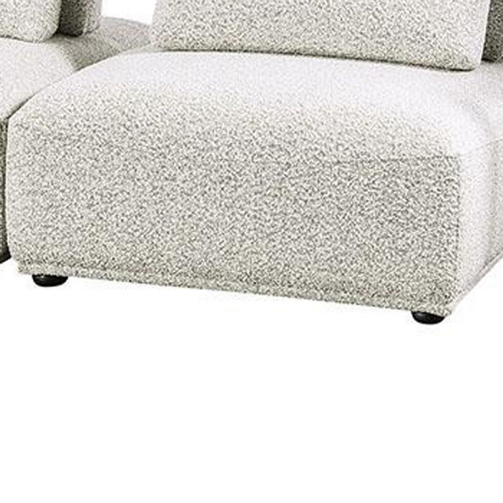 Stavan 2 Seater Modular Sofa | Light Gray Boucle | Adjustable Backs