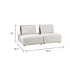 Stavan 2 Seater Modular Sofa | Light Gray Boucle | Adjustable Backs
