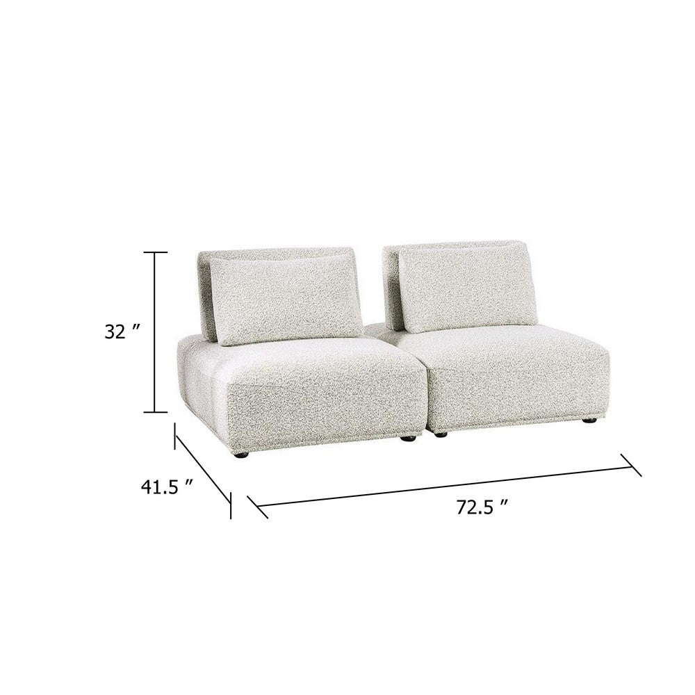 Stavan 2 Seater Modular Sofa | Light Gray Boucle | Adjustable Backs