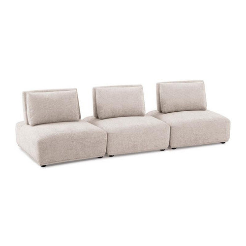 Stavan Modular 3 Seater Sofa | Light Brown Boucle | Adjustable Backs