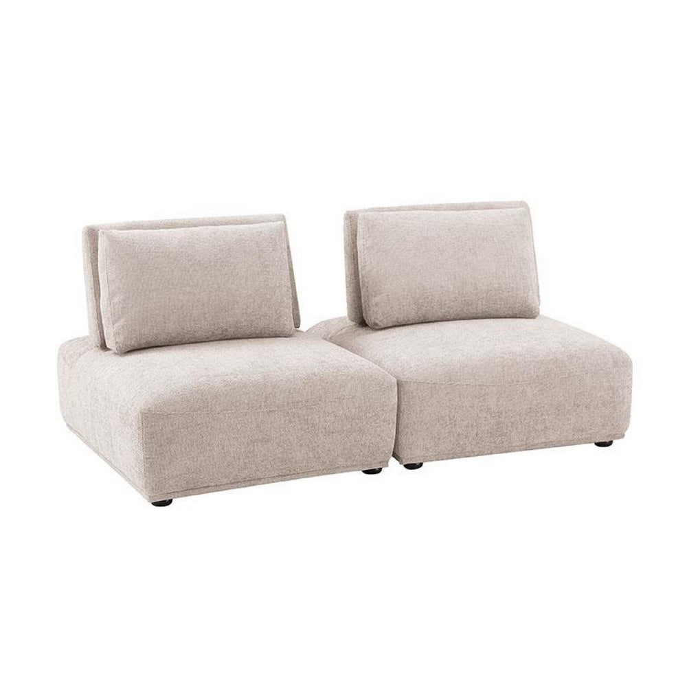 Stavan Modular 2 Seat Sofa | Light Brown Boucle | Adjustable Backs
