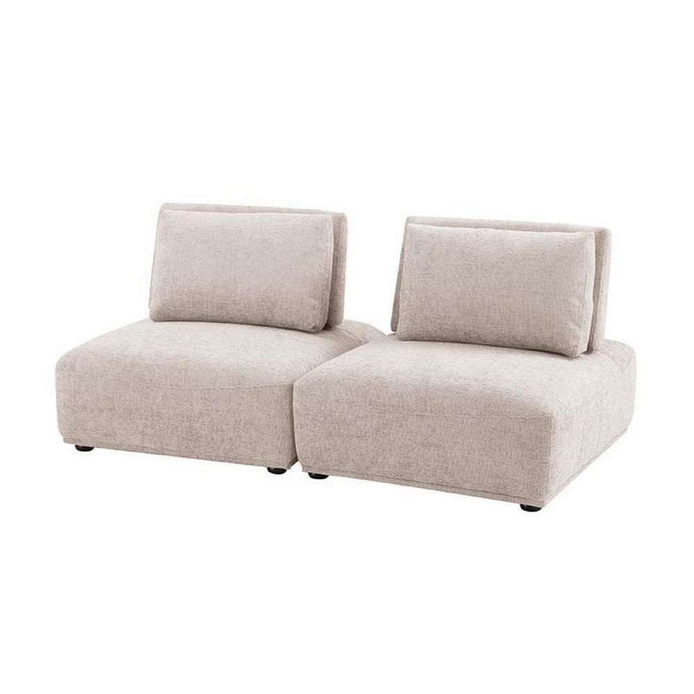 Stavan Modular 2 Seat Sofa | Light Brown Boucle | Adjustable Backs