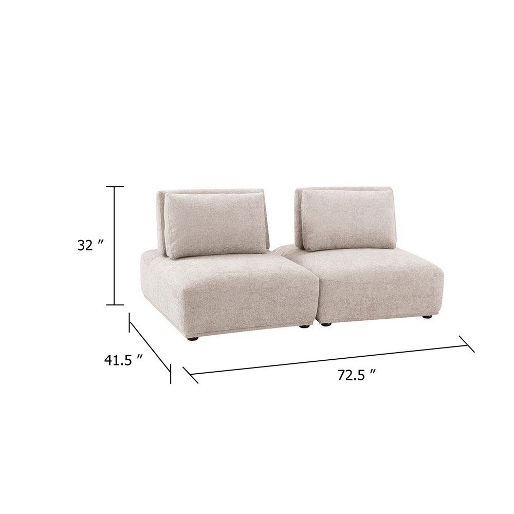 Stavan Modular 2 Seat Sofa | Light Brown Boucle | Adjustable Backs