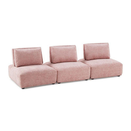 Stavan Modular 3 Seater Sofa | Pink Boucle | Adjustable Backs | 109"