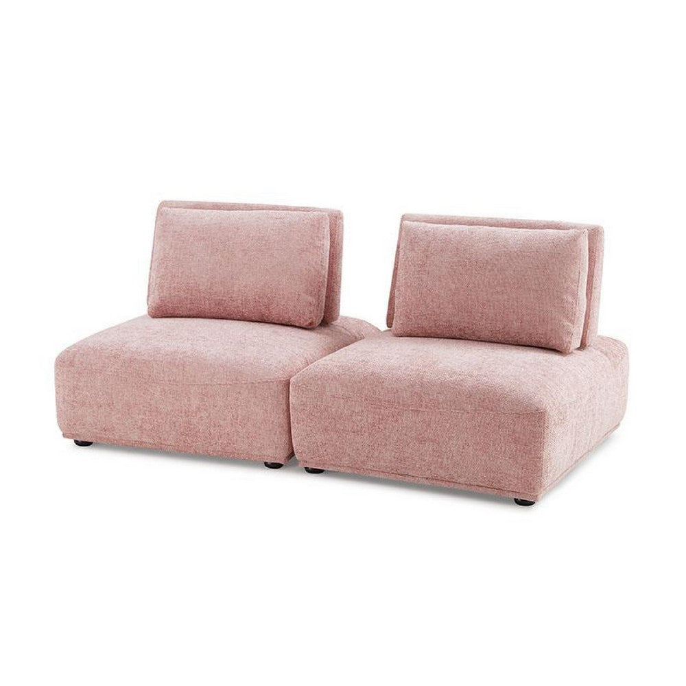 Stavan Modular 2 Seater Sofa | Pink Boucle | Adjustable Backs | 73"
