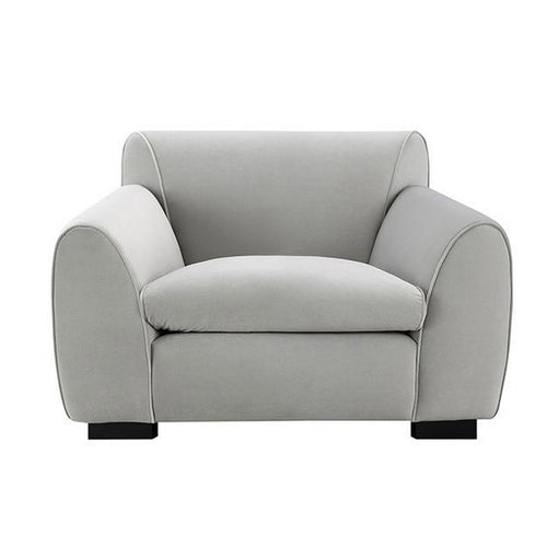 Sero Accent Armchair | Foam Padded Seat | Modern Light Gray Velvet