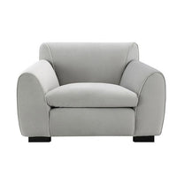 Sero Accent Armchair | Foam Padded Seat | Modern Light Gray Velvet