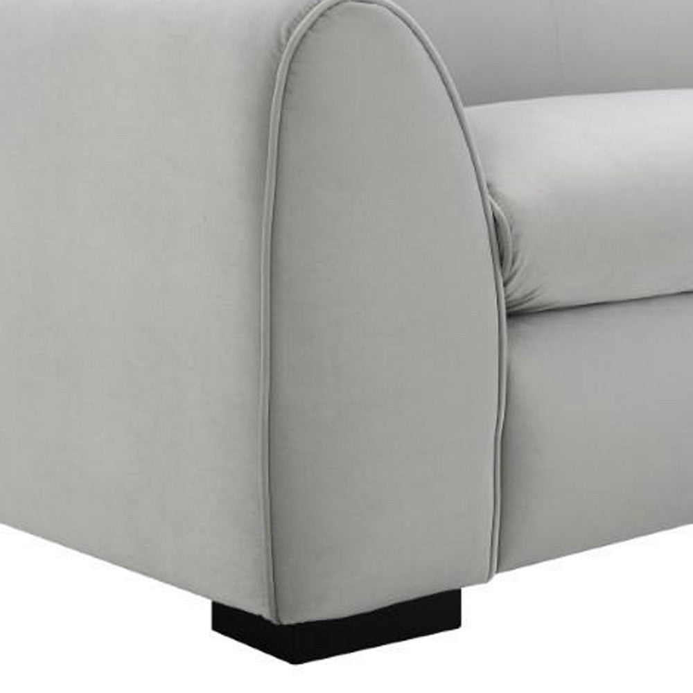 Sero Accent Armchair | Foam Padded Seat | Modern Light Gray Velvet