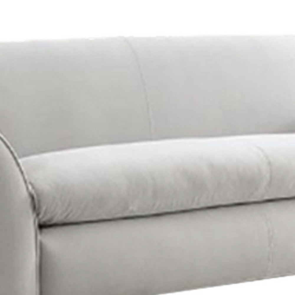 Sero Loveseat | Padded Bench Seat | Modern Light Gray Velvet 69"