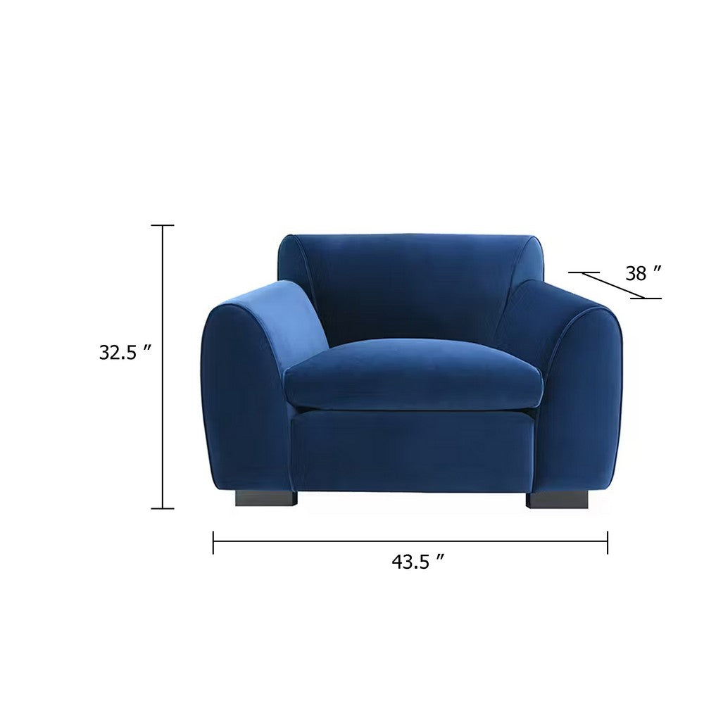 Sero Accent Armchair | Foam Padded Seat | Modern Royal Blue Velvet