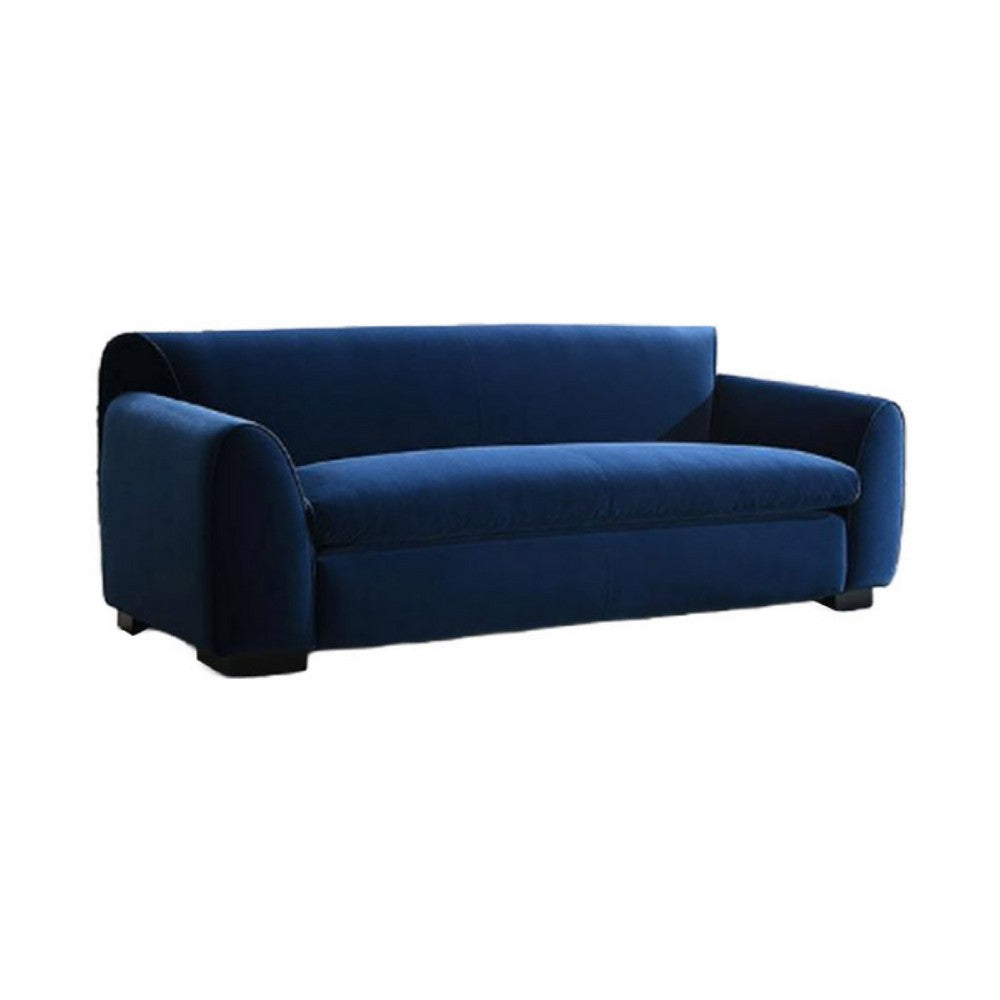 Sero Loveseat | Padded Bench Seat | Modern Royal Blue Velvet 69"
