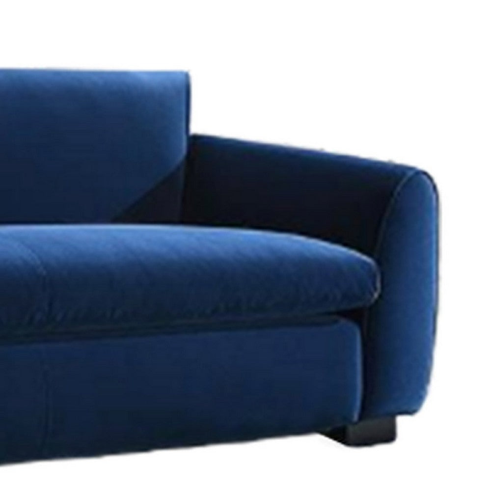 Sero Loveseat | Padded Bench Seat | Modern Royal Blue Velvet 69"