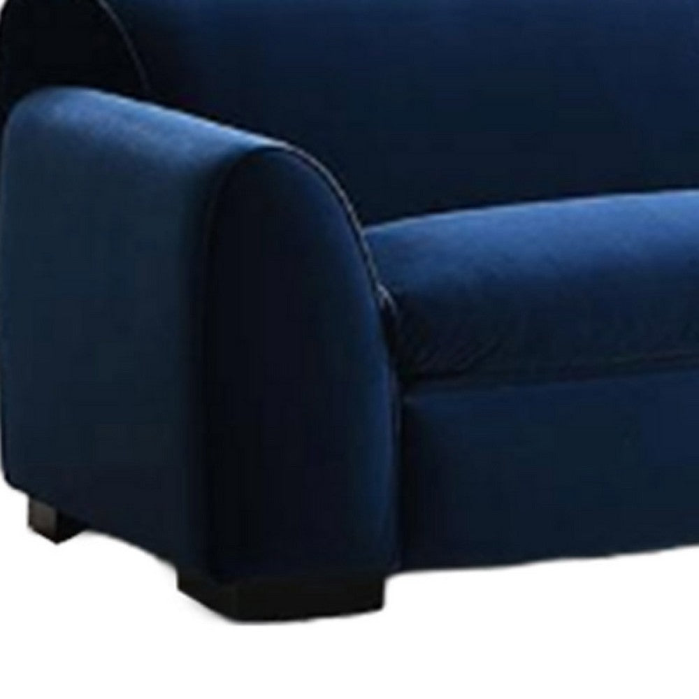 Sero Loveseat | Padded Bench Seat | Modern Royal Blue Velvet 69"