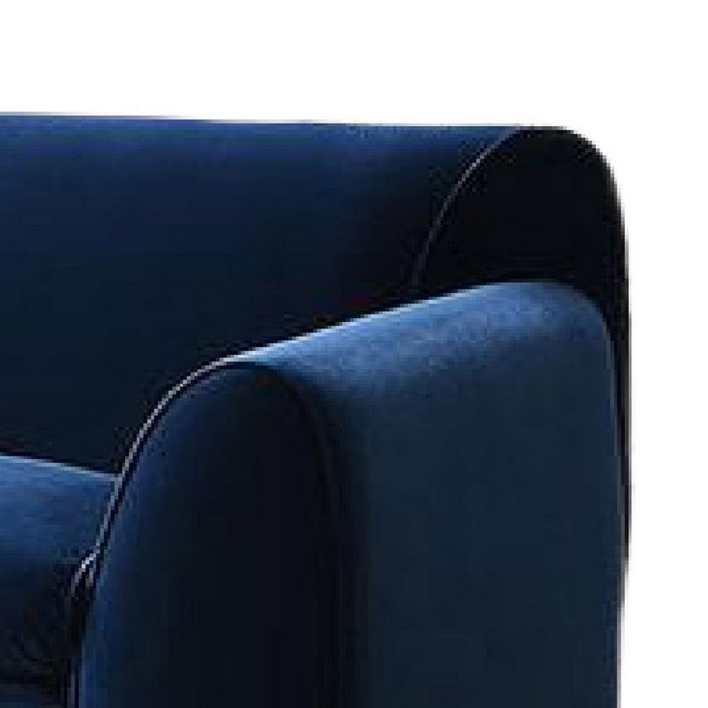 Sero Sofa | Padded Bench Style Seat | Modern Royal Blue Velvet 89"
