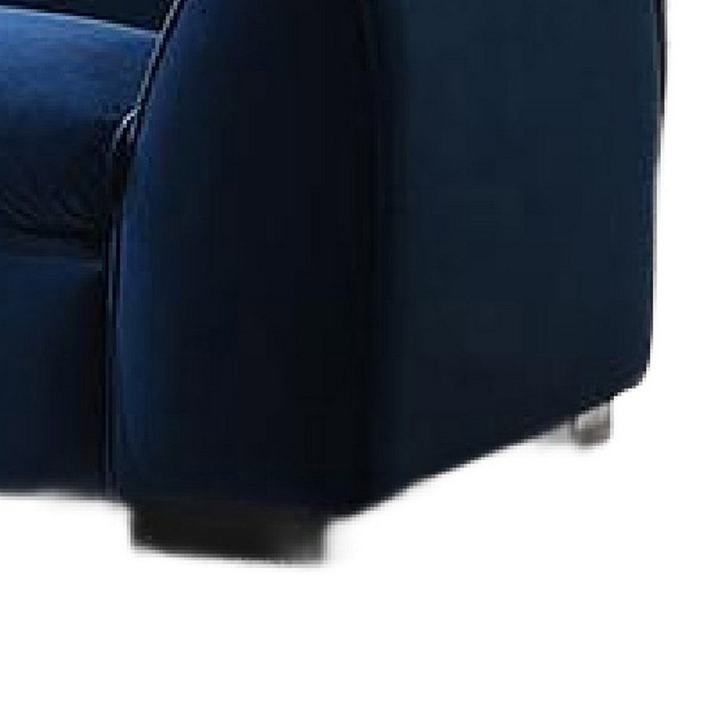 Sero Sofa | Padded Bench Style Seat | Modern Royal Blue Velvet 89"