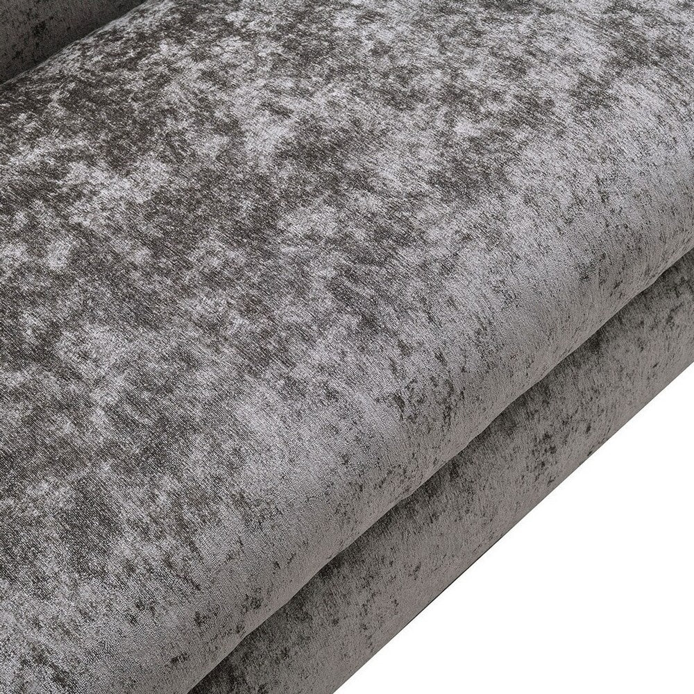 Sero 2pc Sofa and Loveseat Set | Bench Style Seat | Dark Gray Velvet