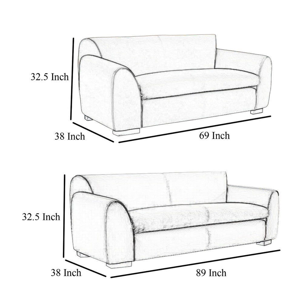 Sero 2pc Sofa and Loveseat Set | Bench Style Seat | Dark Gray Velvet