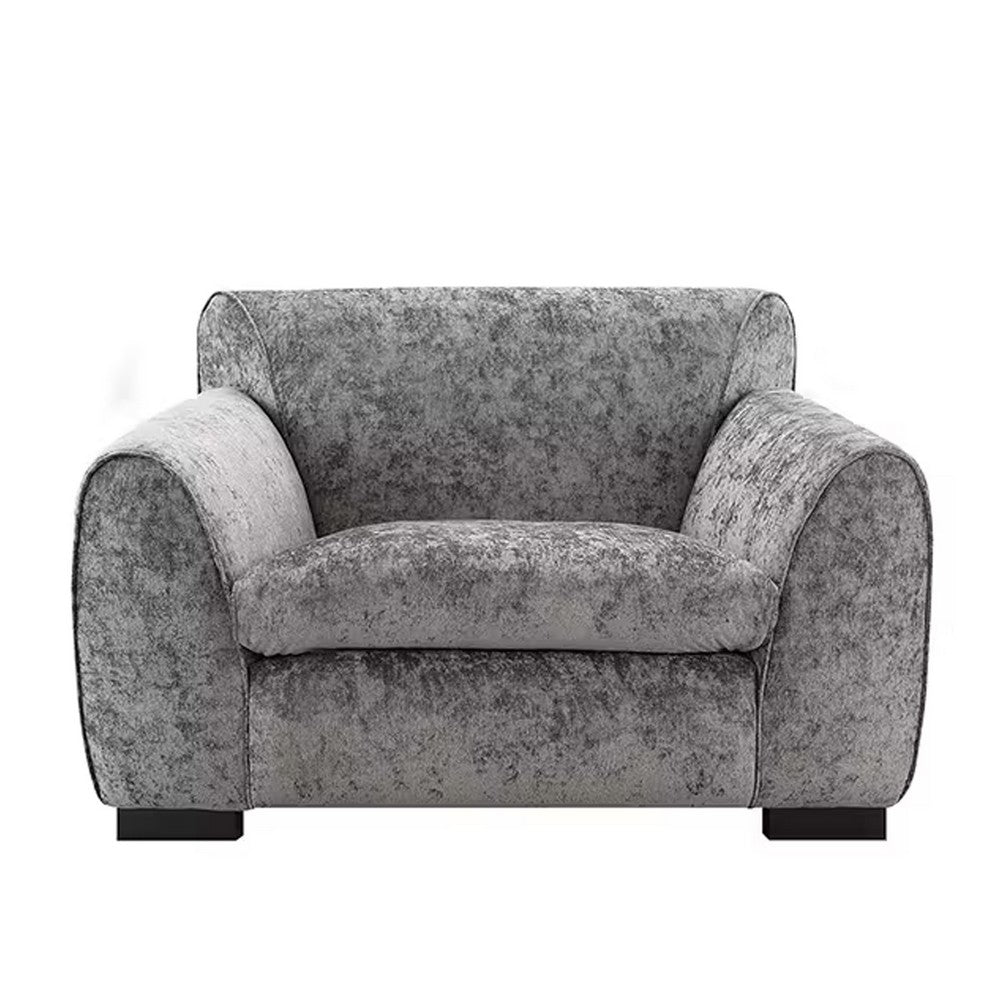 Sero Accent Armchair | Foam Padded Seat | Modern Dark Gray Velvet