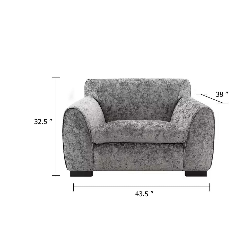 Sero Accent Armchair | Foam Padded Seat | Modern Dark Gray Velvet