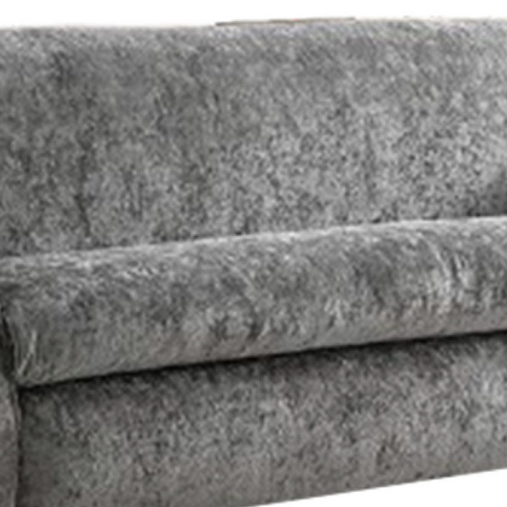 Sero Loveseat | Padded Bench Style Seat | Modern Dark Gray Velvet 69"