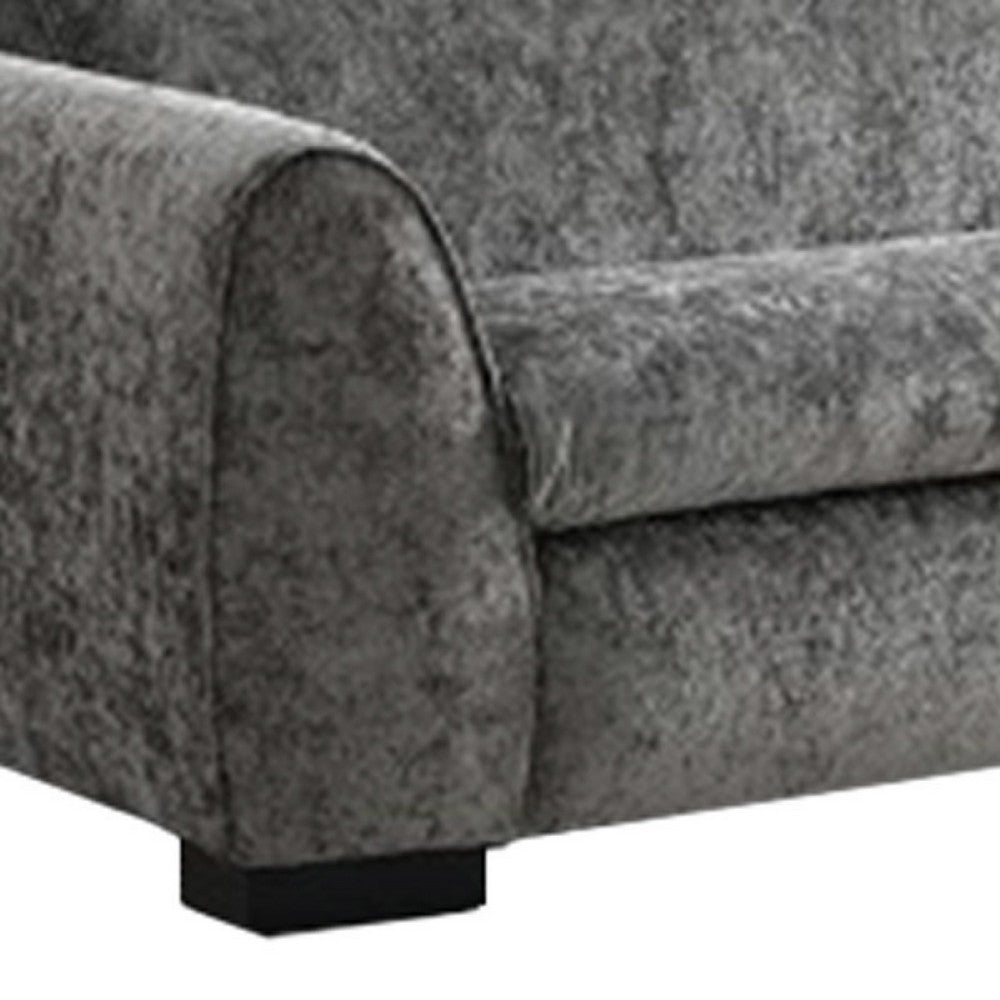 Sero Loveseat | Padded Bench Style Seat | Modern Dark Gray Velvet 69"