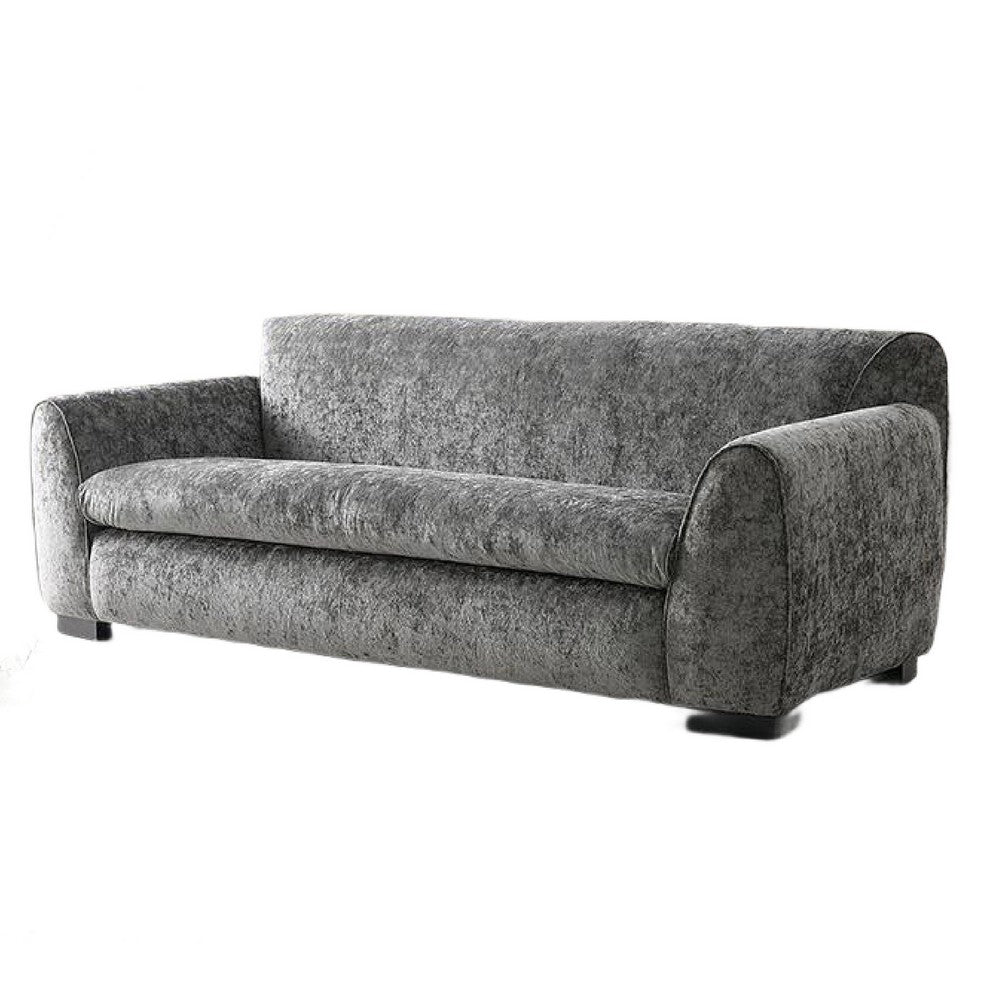 Sero Sofa | Padded Bench Style Seat | Modern Dark Gray Velvet 89"
