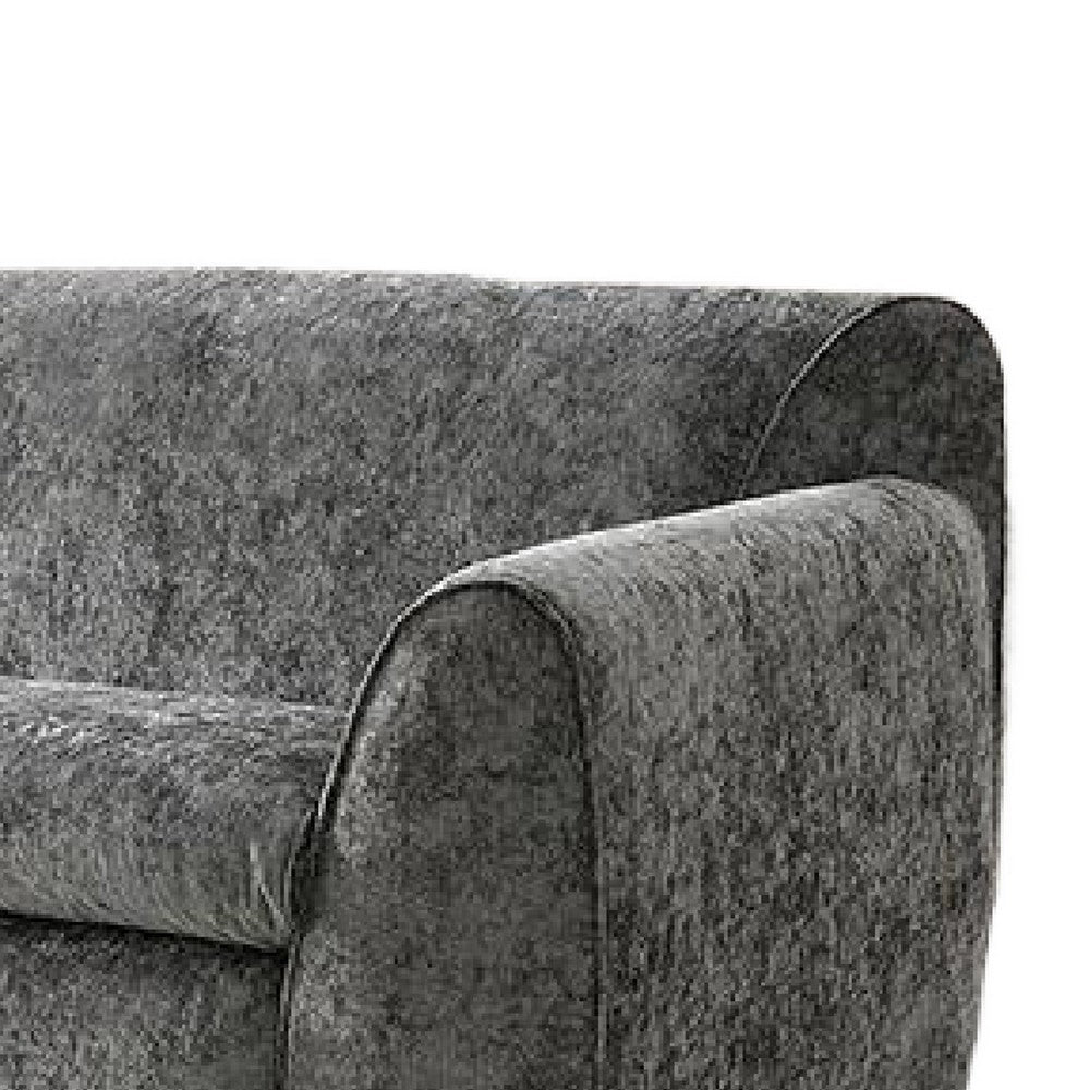 Sero Sofa | Padded Bench Style Seat | Modern Dark Gray Velvet 89"