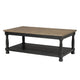 Ginie Coffee Table | Rustic Black and Brown Solid Rubberwood | 48"