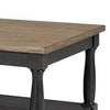 Ginie Coffee Table | Rustic Black and Brown Solid Rubberwood | 48"