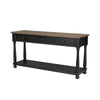 Ginie Sofa Table | 3 Drawers | Black Brown Solid Rubberwood | 60"
