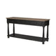 Ginie Sofa Table | 3 Drawers | Black Brown Solid Rubberwood | 60"