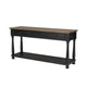 Ginie Sofa Table | 3 Drawers | Black Brown Solid Rubberwood | 60"
