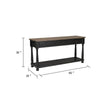 Ginie Sofa Table | 3 Drawers | Black Brown Solid Rubberwood | 60"