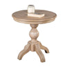 Cherie Round End Table | Light White Washed Solid Rubberwood | 24"