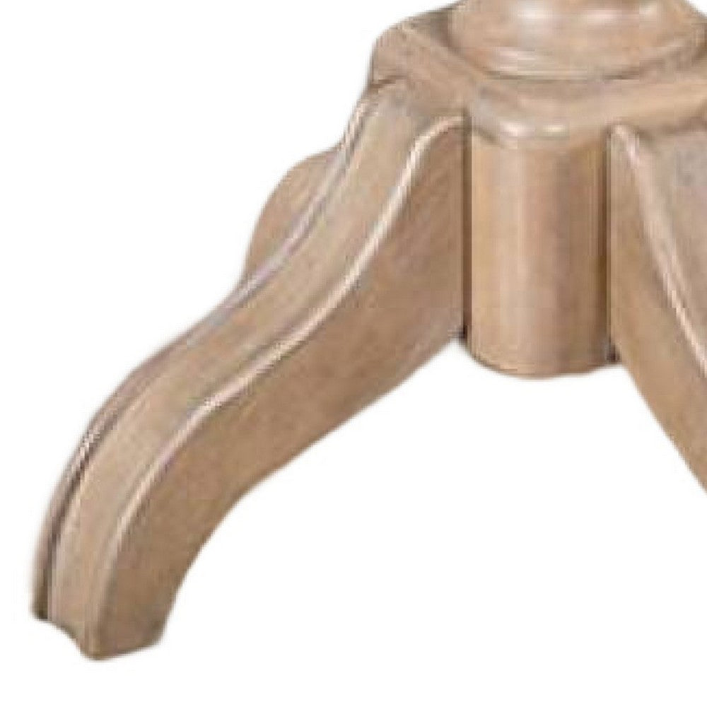 Cherie Round End Table | Light White Washed Solid Rubberwood | 24"