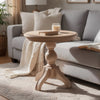 Cherie Round End Table | Light White Washed Solid Rubberwood | 24"