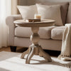 Cherie Round End Table | Light White Washed Solid Rubberwood | 24"