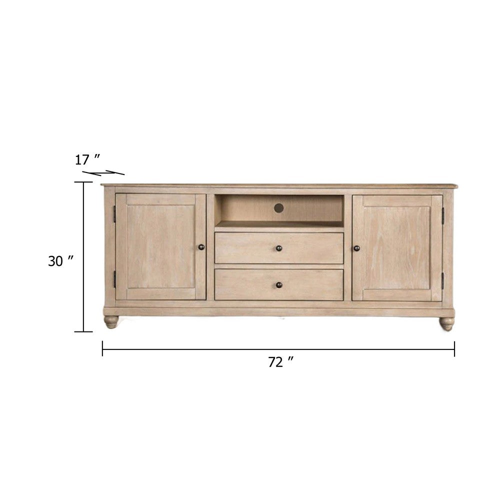 Cherie TV Stand Cabinet | Storage Cabinets | Light White Wash | 72"