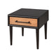 Lucas Side End Table | 1 Drawer | Brown | Black Solid Rubberwood | 24"