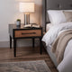 Lucas Side End Table | 1 Drawer | Brown | Black Solid Rubberwood | 24"