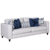 Harie Sofa | 5 Throw Pillows | Light Gray Chenille | Black Wood | 87"