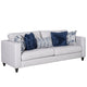 Harie Sofa | 5 Throw Pillows | Light Gray Chenille | Black Wood | 87"