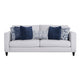 Harie Sofa | 5 Throw Pillows | Light Gray Chenille | Black Wood | 87"