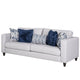 Harie Sofa | 5 Throw Pillows | Light Gray Chenille | Black Wood | 87"