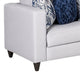 Harie Sofa | 5 Throw Pillows | Light Gray Chenille | Black Wood | 87"